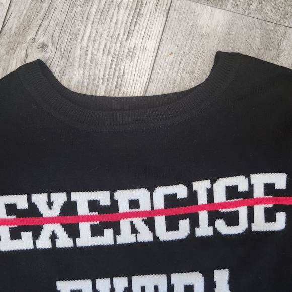 "Exercise - Extra Fries" Sweater XS Black - Picture 4 of 7
